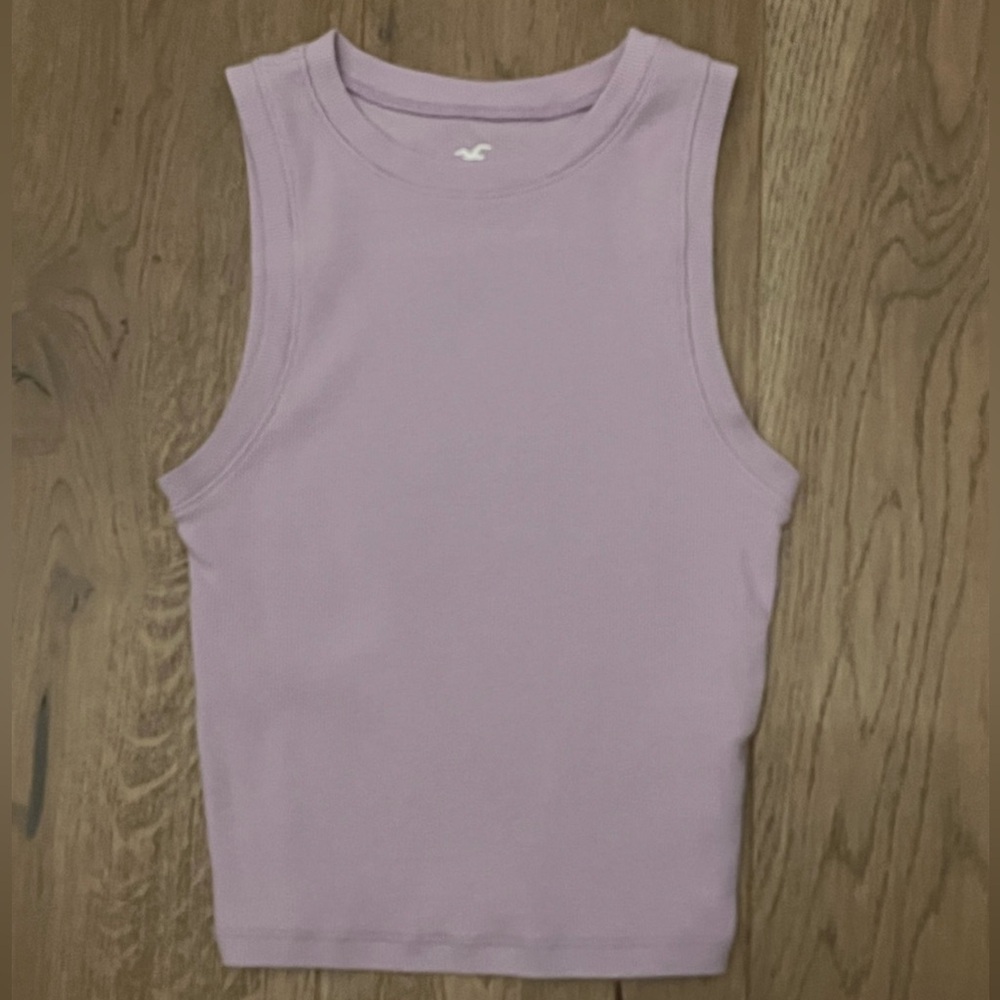 hollister high neck ribbed tank